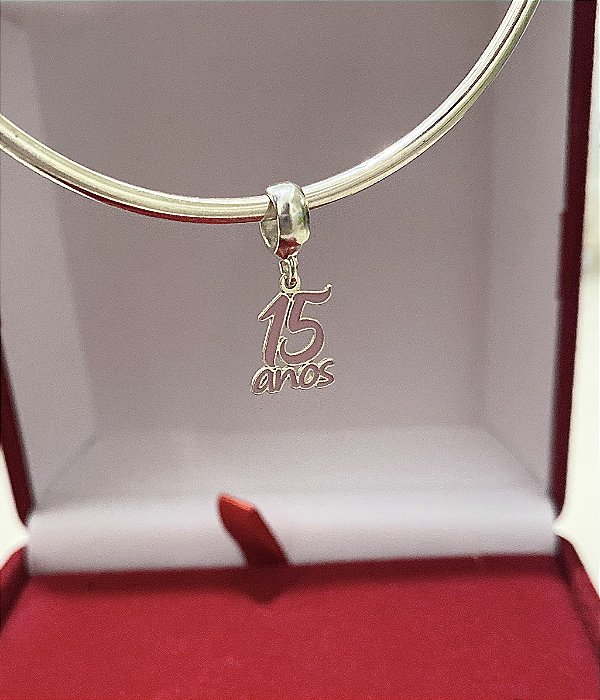 Berloque 15 anos rosa Prata 925