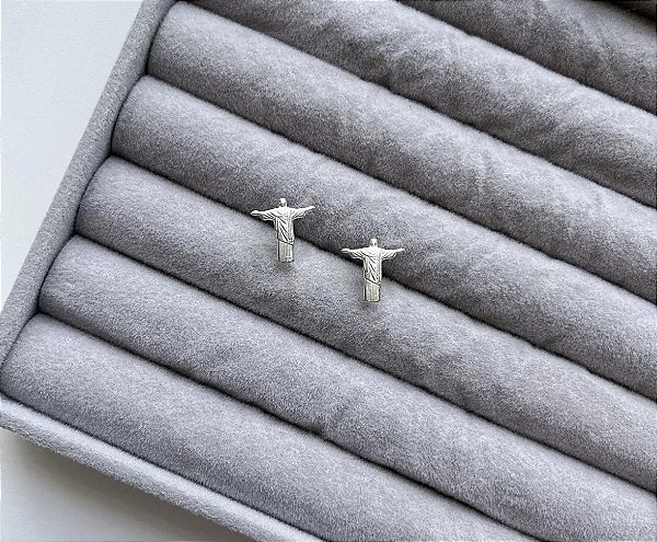 Brinco Cristo Prata 925