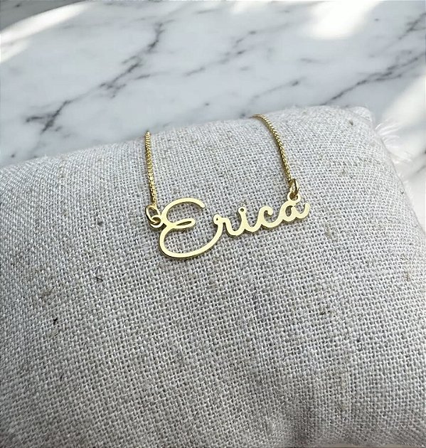 Colar nome personalizado Prata com Banho de Ouro