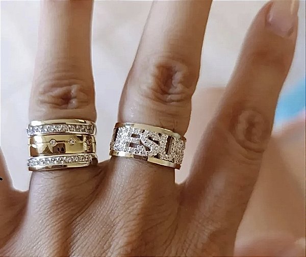 Anel JESUS Prata 950 com Ouro