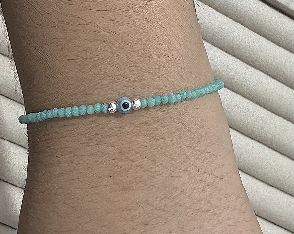 Pulseira cristal olho grego Prata 925