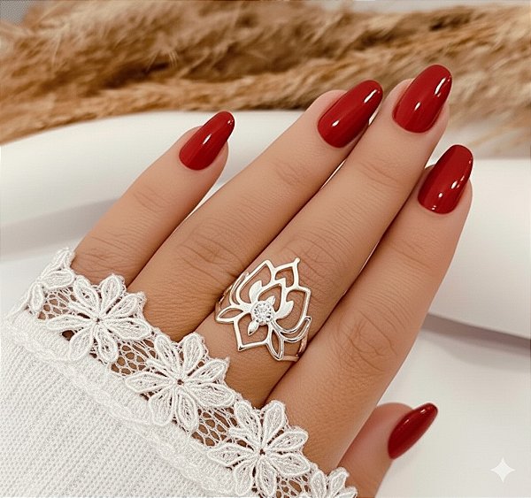 Anel flor de lótus Prata 925