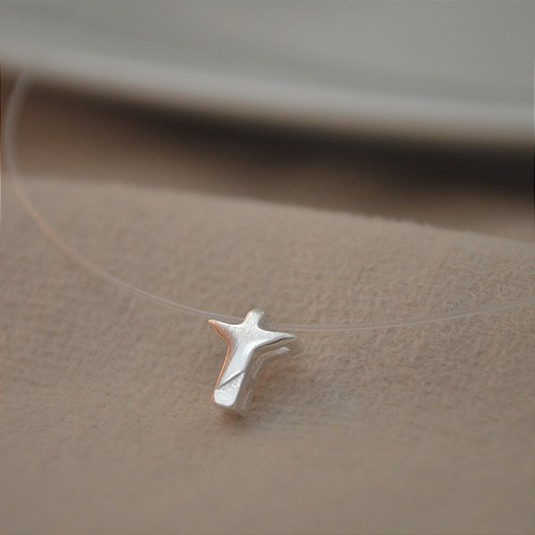 Colar fio de nylon Cristo redentor Prata 925