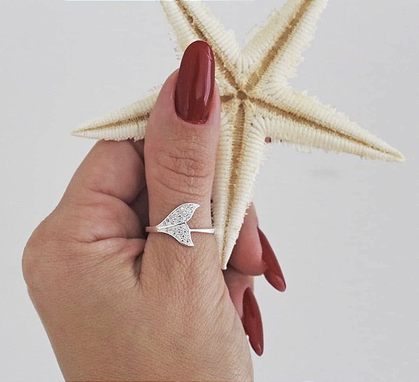 Anel rabo de sereia cravejado Prata 925