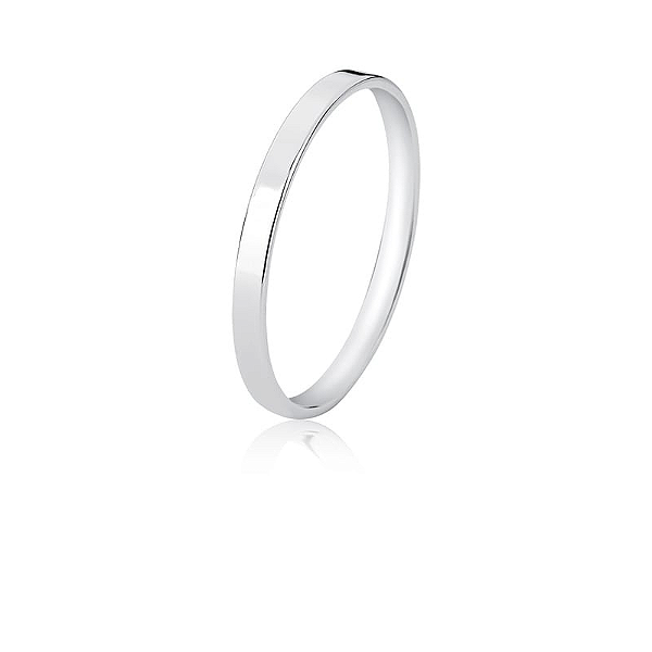 Aliança reta polida 2mm Prata 925
