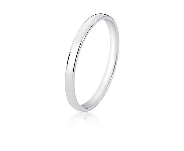 Aliança reta chanfrada polida 2mm Prata 925
