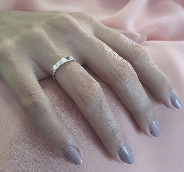 Aliança reta anatômica 3mm Prata 925
