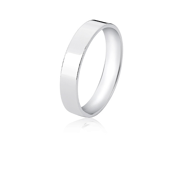 Aliança reta 4mm Prata 925