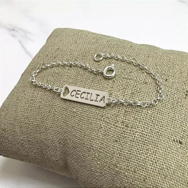 Pulseira placa personalizada Prata 925