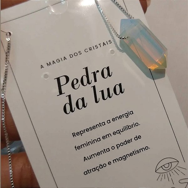Colar pedra da Lua natural Prata 925