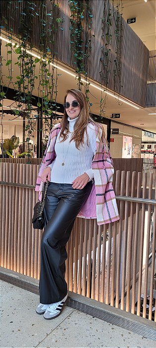 CALÇA PANTALONA COURO ECOLÓGICO PRETA
