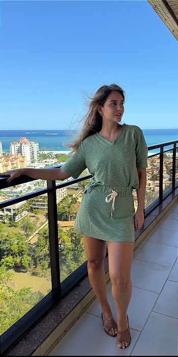 MINI SAIA SHORTS MALHA FLAME ISABEL