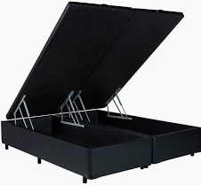 Box Bau 158x198x38 cm Suede Preto