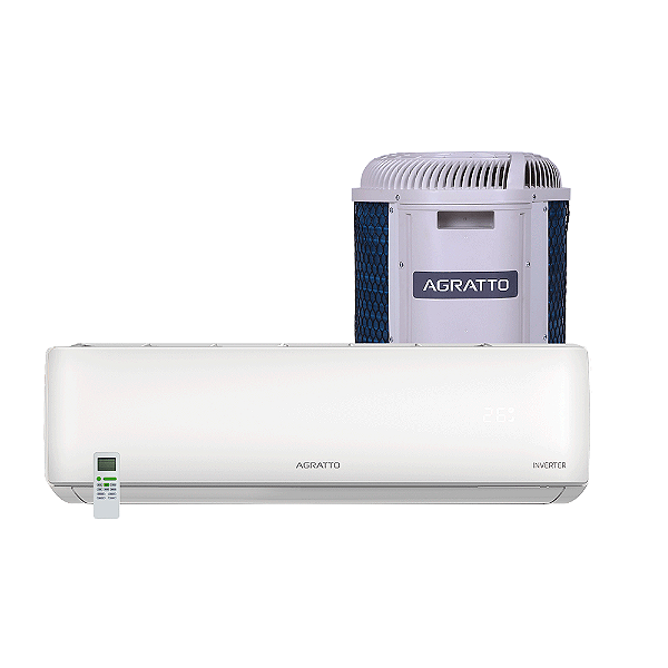 Ar Condicionado Split Hi Wall Agratto LIV TOP Inverter 12.000 BTU's Frio, Painel de LED, LCST12F-02I | 220V
