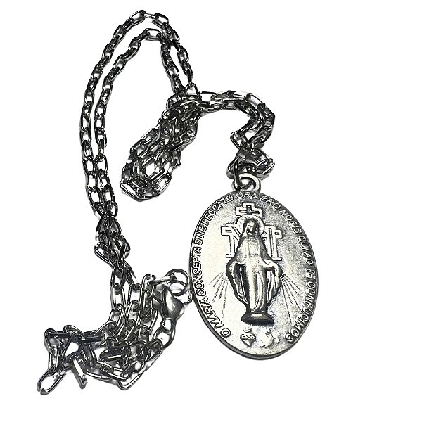 Colar Nossa Senhora das Graças Prata