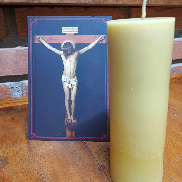 Vela Votiva Artesanal 14cm - Cera Pura de Abelha