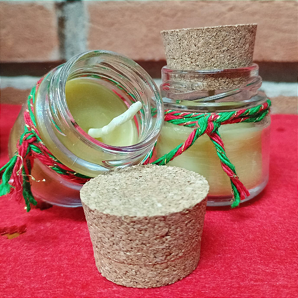 Kit 3 Velas Vidro Artesanal 24cm | Vela de Cera de Abelha