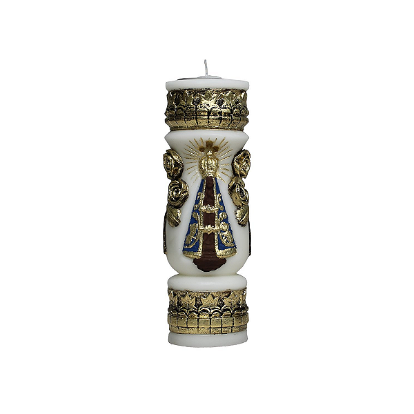 Vela Rosas Ouro Esculpida Nossa Senhora Aparecida
