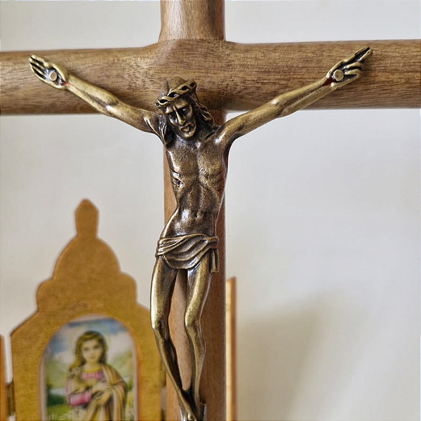 Crucifico Madeira para Parede 30 cm