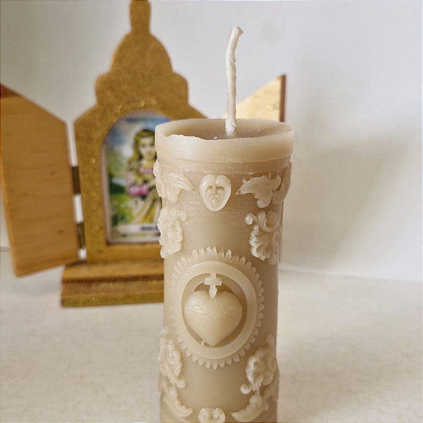 Vela Cera de Abelha Sagrado Coração de Jesus