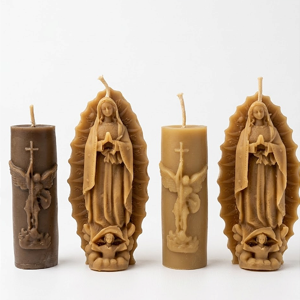 Kit 4 Vela Nossa Senhora de Guadalupe Corpo com São Miguel