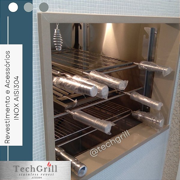 Revestimento interno e acabamentos para churrasqueiras - Inox AISI304