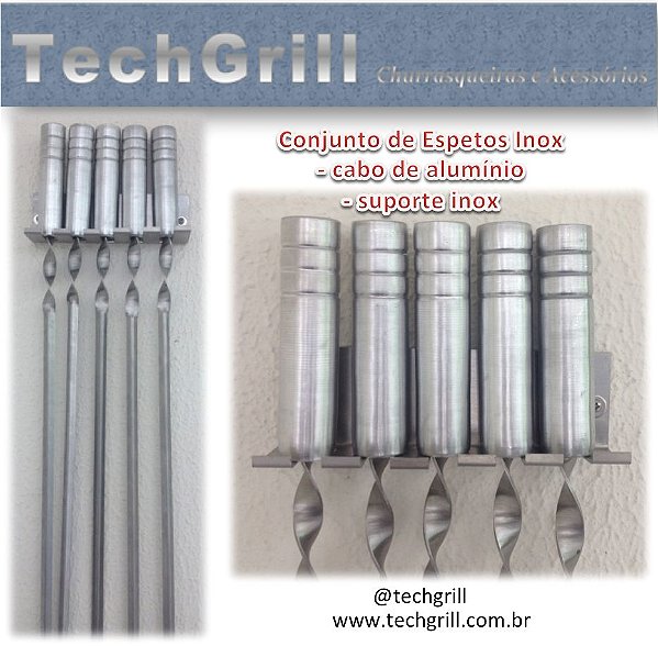 Espetos Inox com suporte