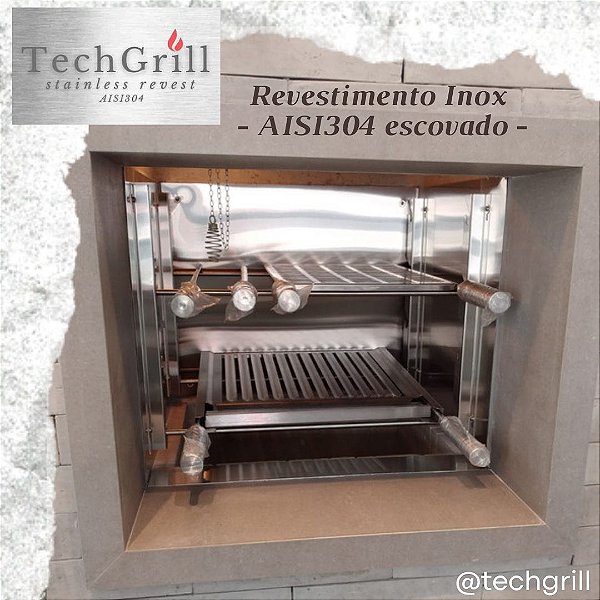 Revestimento interno e acabamentos para churrasqueiras - Inox AISI304