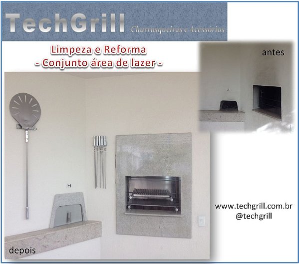 Conjunto Area de Lazer - churrasqueira e forno - Limpeza e Revitalização