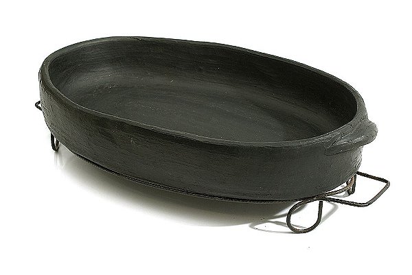 Assadeira De Barro Preto Capixaba Oval 38x24x8 CM