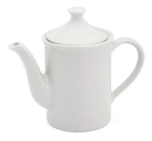 Bule Café 800ml Chá Chaleira Porcelana Cerâmica Branco Bv203