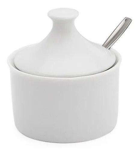 Açucareiro 250ml Porcelana Branca - Casa Café Chá Bv202