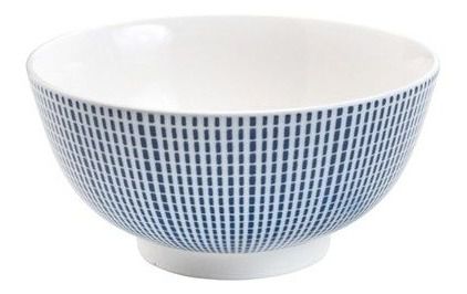 Bowl Tigela De Porcelana Branca Azul Antlantis 15x8cm Lyor