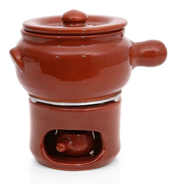 Conjunto Aparelho De Fondue De Barro Profissional  800 Ml