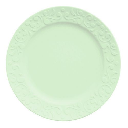 Prato Sobremesa Tassel Relevo Porcelana Verde Germer