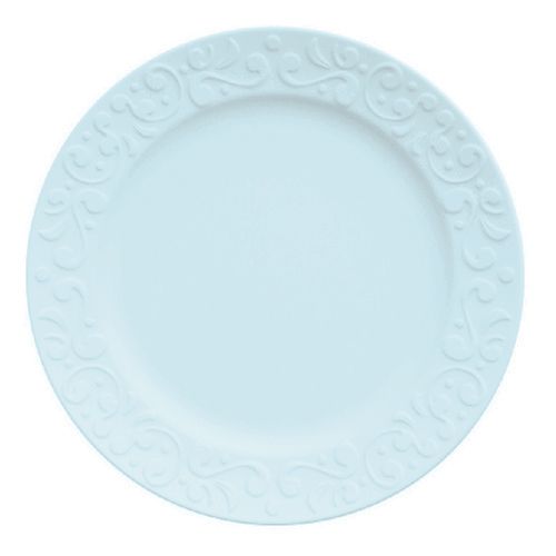 Prato Sobremesa Tassel Relevo Porcelana Azul Germer