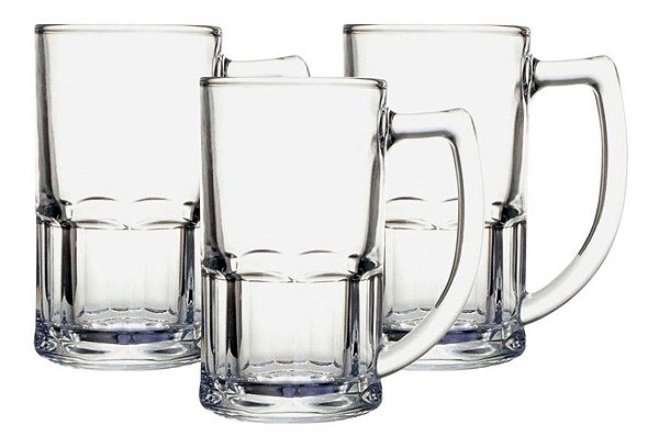 Caneca Para Chopp 340ml Vidro Resistente 30 Unidades