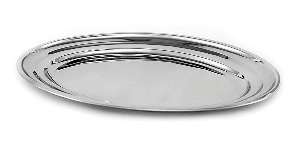 Travessa Oval Rasa Inox 30cm Porção Bar Promoção