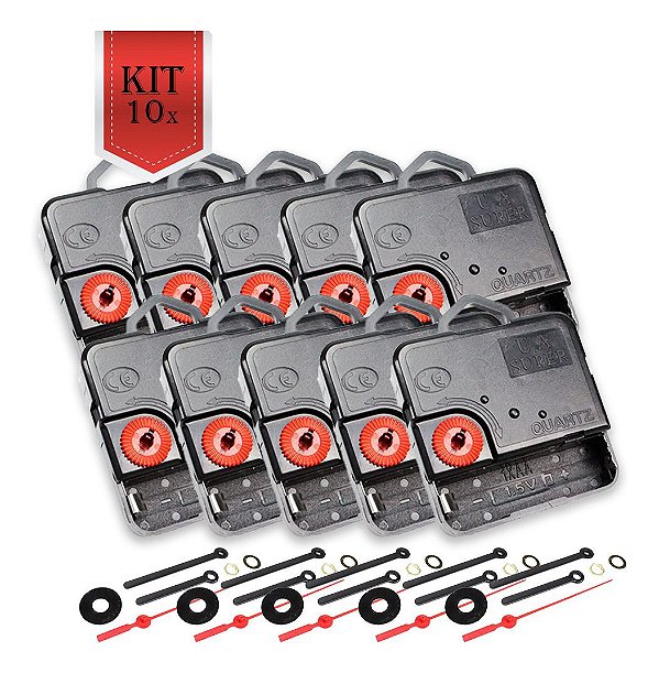 Kit 10x Máquina De Relógio Para Parede Quartz Eixo 16,5