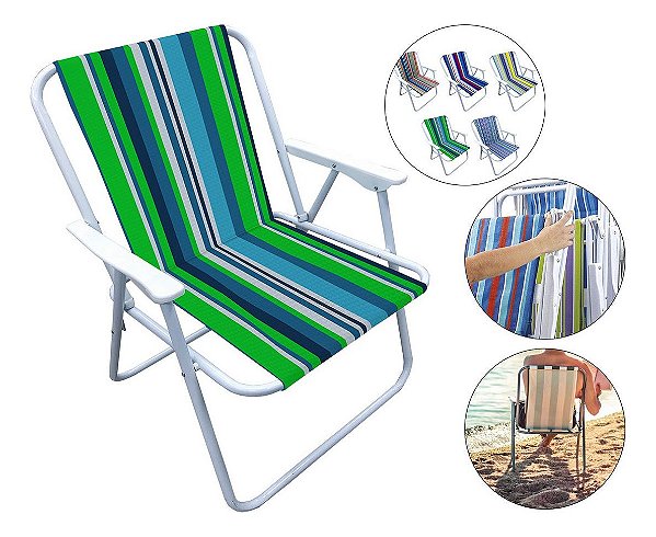 Cadeira De Praia Piscina Nylon Promoção Verão Sortidas - Top