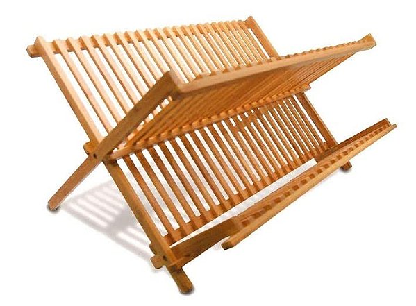 Escorredor De Pratos Louça Em Bambu Natural 20 Pratos