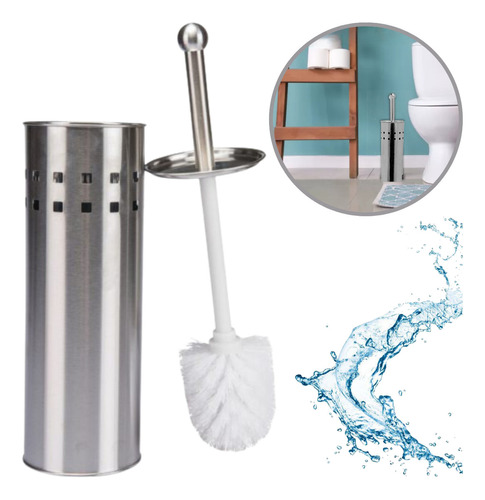 Escova Sanitária Inox Com Suporte Para Banheiro