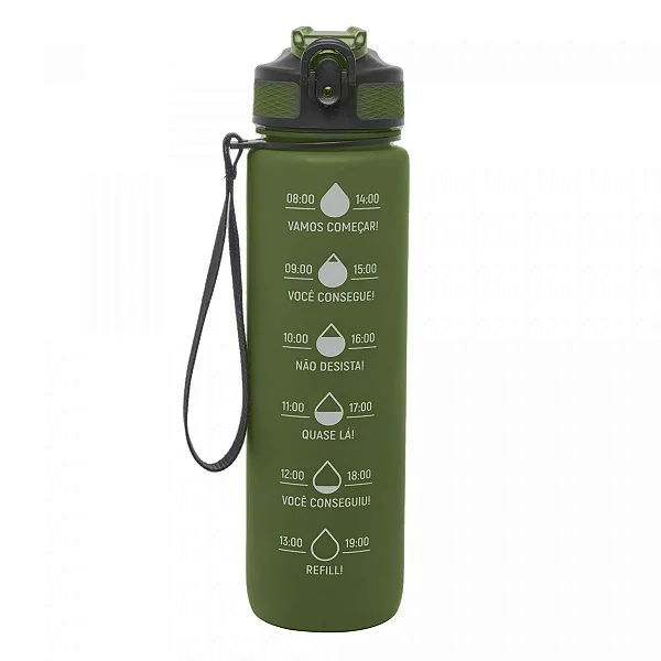 Garrafa Squeeze em Policarbonato Verde 1L -  Lyor