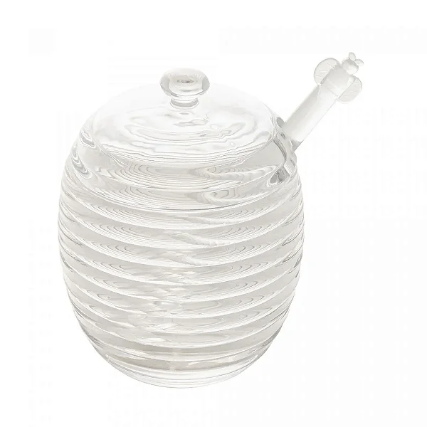 Meleira de Cristal com Pegador e Tampa  Colméia 210ml - Lyor