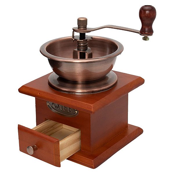 Mimo Style Moedor de Café Manual Retrô 19cm, Totalmente Ajustável Para Definir Aspereza de Moagem Perfeita - 7264