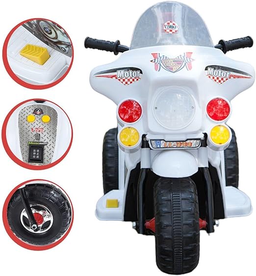 Moto Motinho Elétrica Infantil Tipo Harley Bateria 6V BRANCO
