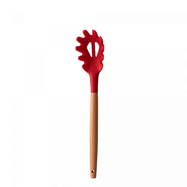 Pegador para Massa de Silicone com Cabo em Bambu Charmy Vermelho 31cm - Lyor