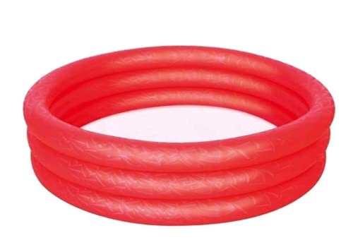 Piscina Inflável Redondo Infantil Criança 140 Litros Plástico 3 Anéis Vermelho