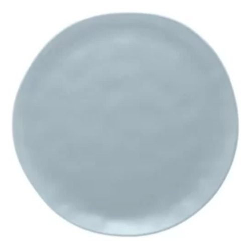 Prato Raso Sobremesa Cerâmica Organic Cinza 20,5cm