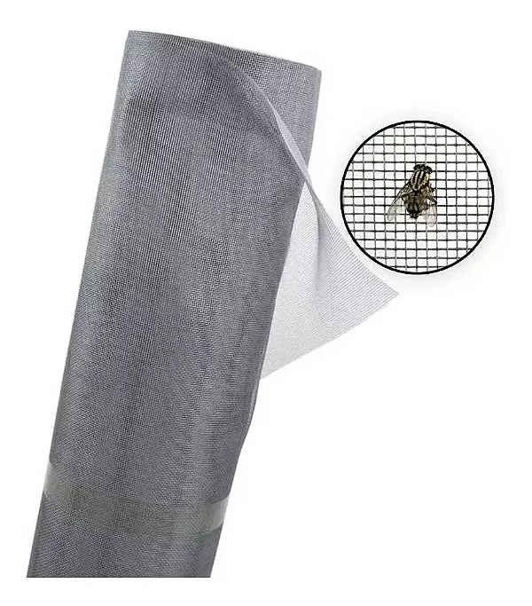 Rolo De Tela Mosquiteira Cinza Polietileno 1,50m X 1m